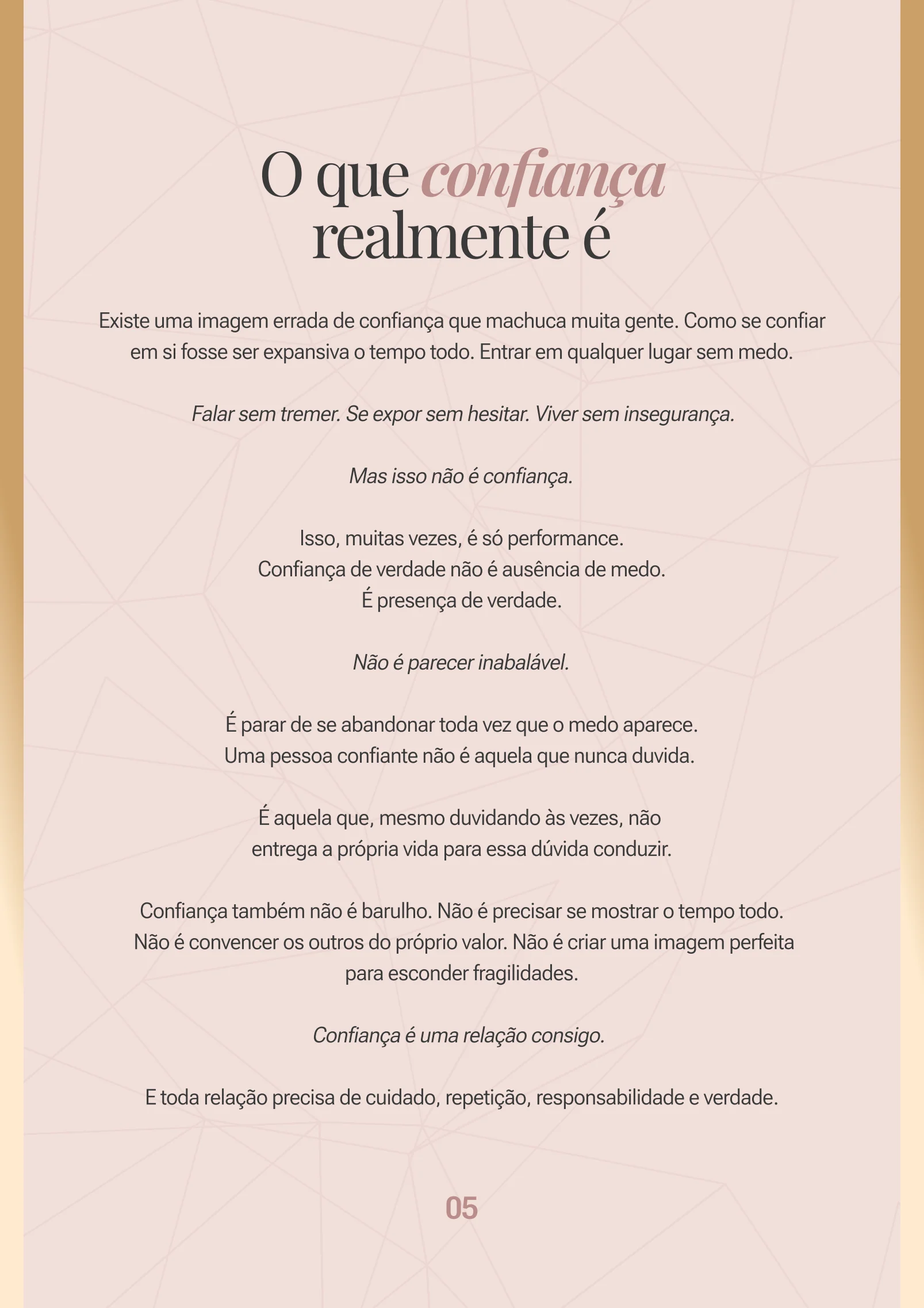Página real do e-book explicando o que confiança realmente é